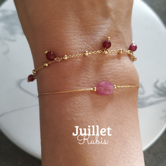 bracelet pierre de naissance juillet rubis